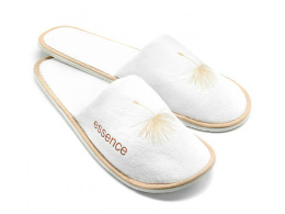 WHITE, VELOURS SLIPPERS WITH COVERED TOES ESSENCE