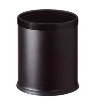 HOTEL WASTEBIN ECOLEATHER WITH BLACK HOOP